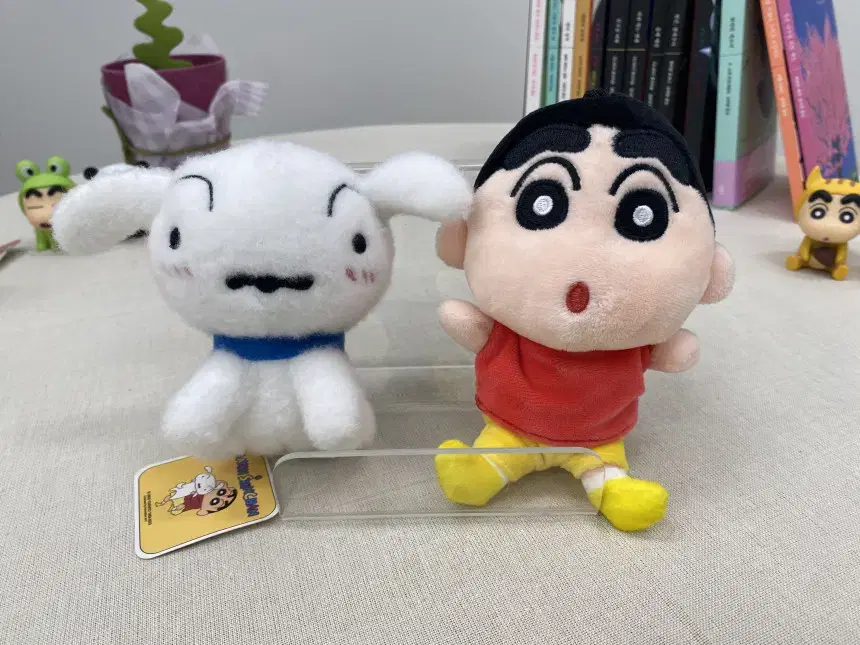 짱구는 못말려 봉제인형 키링 가방고리 (짱구 15cm 흰둥이 10cm)